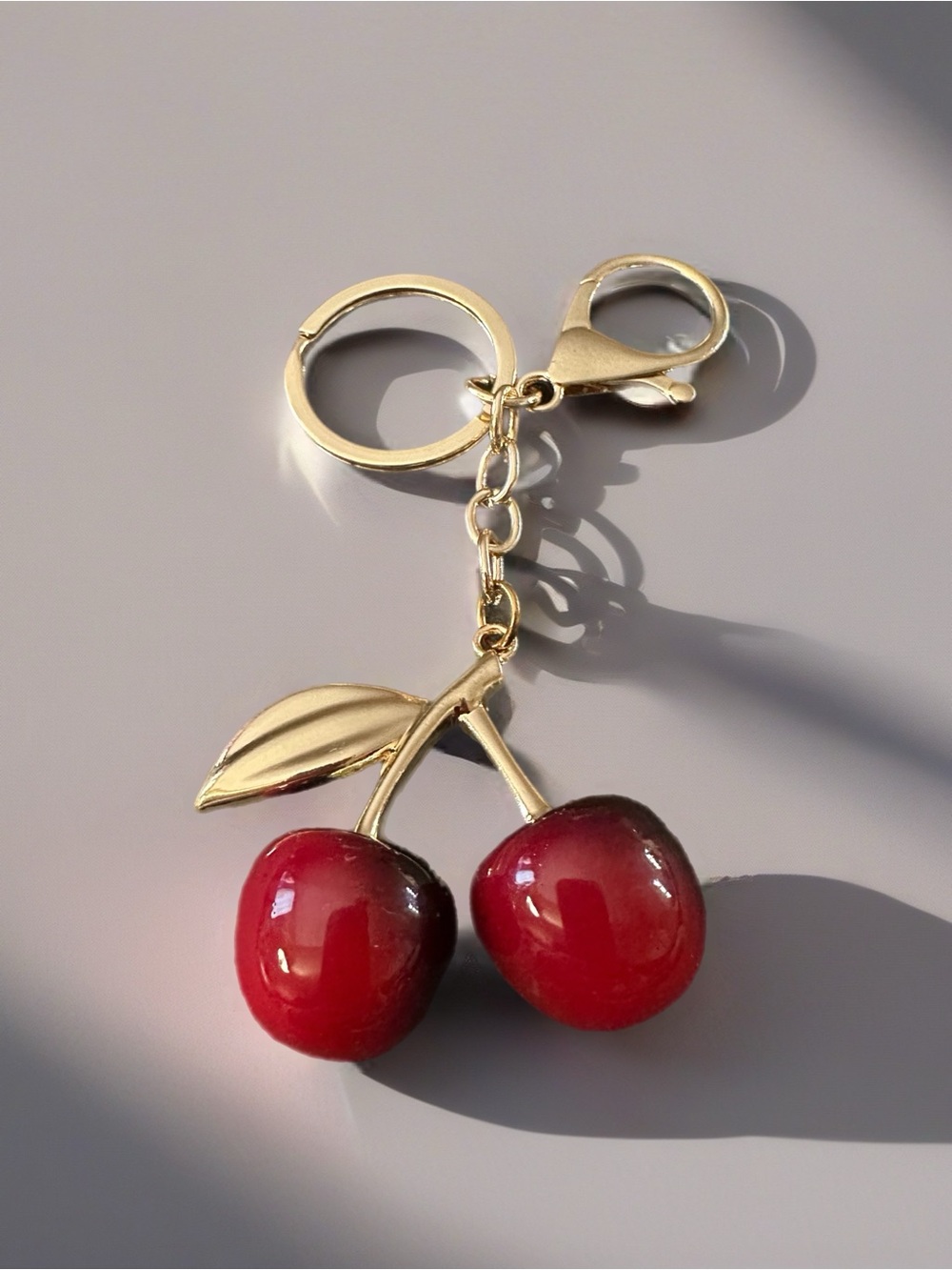 Red Enamel Cherries 🍒 keychain